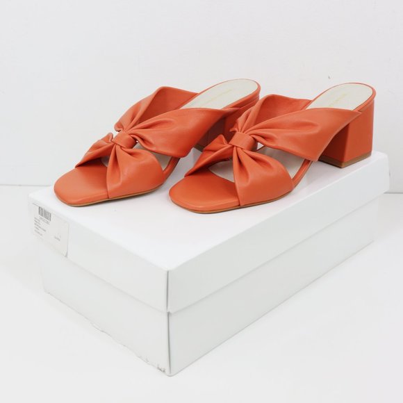 INTENTIONALLY BLANK Shoes - NWT Intentionally Blank Hannah Sandal Leather Slip-On Block Heels Terracotta 7